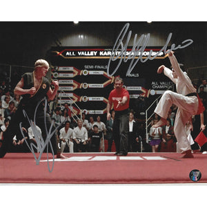 Ralph Macchio/William Zabka Autographed "Karate Kid" 8X10 Photo (Finals)