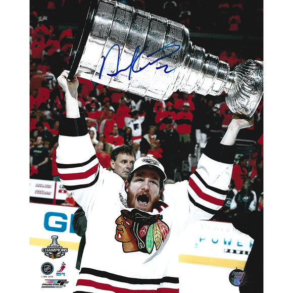 Duncan Keith Autographed Chicago Blackhawks 8X10 Photo (w/Cup)
