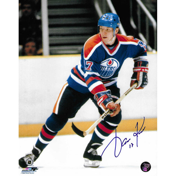 Jari Kurri Autographed Edmonton Oilers 8X10 Photo (Stairs)