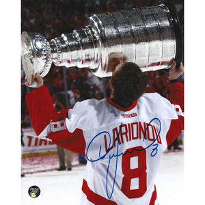 Igor Larionov Autographed Detroit Red Wings 8X10 Photo (w/Cup)