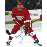 Igor Larionov Autographed Detroit Red Wings 8X10 Photo (Red Jersey)