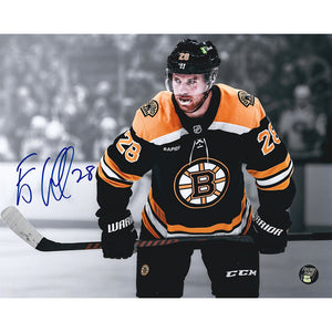 Elias Lindholm Autographed Boston Bruins 8X10 Photo (B+W Background)