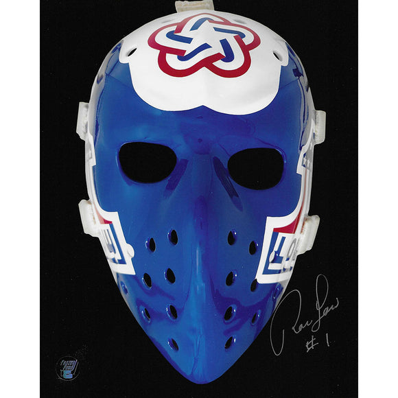 Ron Low Autographed Edmonton Oilers 8X10 Photo (Mask)