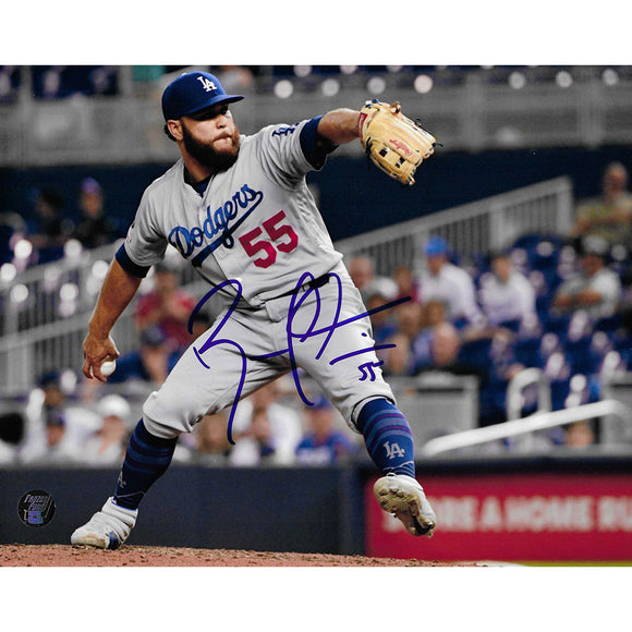 Russell Martin Autographed Los Angeles Dodgers 8X10 Photo (Pitching)