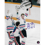 Marty McSorley Autographed Edmonton Oilers 8X10 Photo (w/Cup)