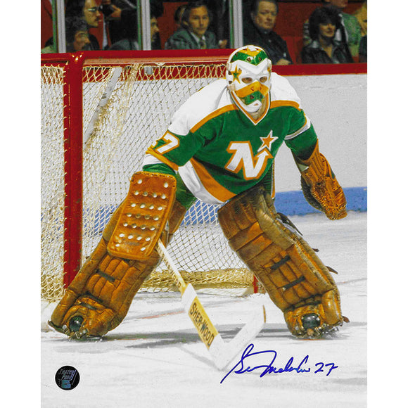 Gilles Meloche Autographed Minnesota North Stars 8X10 Photo