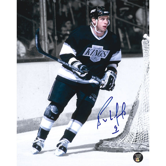 Bernie Nicholls Autographed Los Angeles Kings 8X10 Photo (B+W Background)