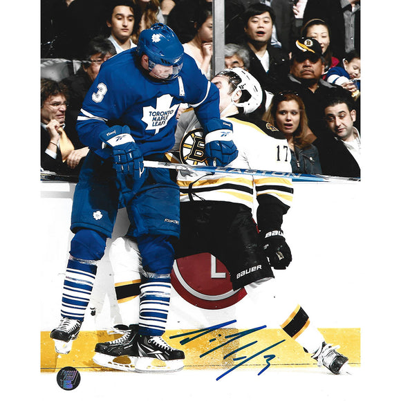 Dion Phaneuf Autographed Toronto Maple Leafs 8X10 Photo (vs. Boston)