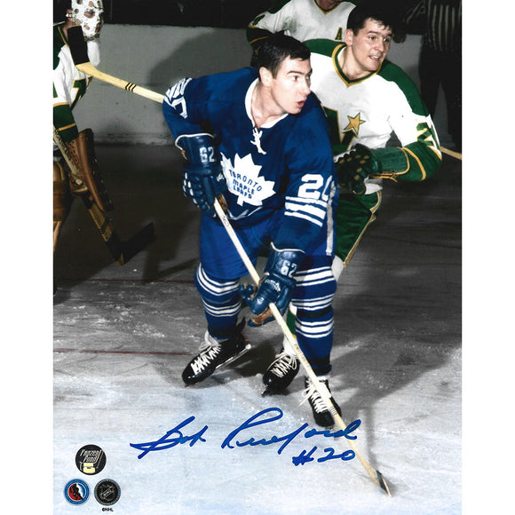 Bob Pulford Autographed Toronto Maple Leafs 8X10 Photo (vs. Minnesota)
