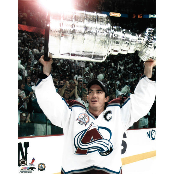 Pre-Order - Joe Sakic Autographed Colorado Avalanche 8X10 Photo (w/Cup)