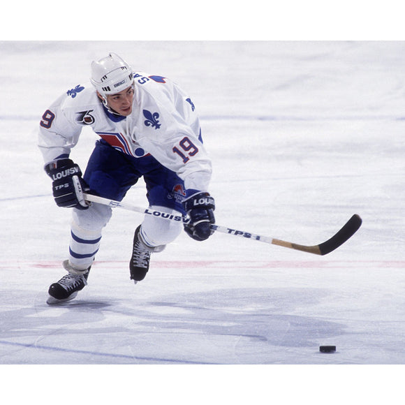 Pre-Order - Joe Sakic Autographed Quebec Nordiques 8X10 Photo (In-Stride)