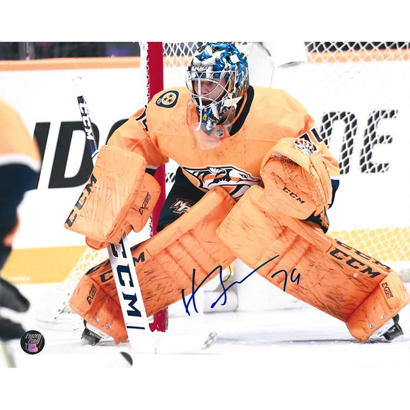 Juuse Saros Autographed Nashville Predators 8X10 Photo