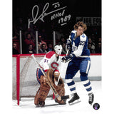 Darryl Sittler Autographed Toronto Maple Leafs 8X10 Photo (vs. Montreal - w/"HOF 1989")