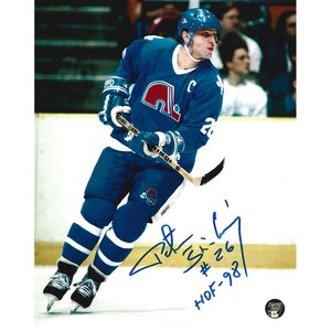 Peter Stastny Autographed Quebec Nordiques 8X10 Photo w/"HOF-98" (Visor)