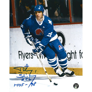 Peter Stastny Autographed Quebec Nordiques 8X10 Photo w/"HOF-98"