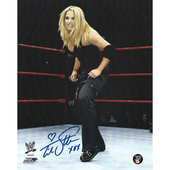 Trish Stratus Autographed WWE 8X10 Photo (In-Ring)