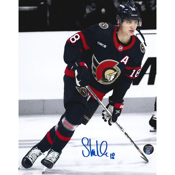 Tim Stützle Autographed Ottawa Senators 8X10 Photo (CIBC Patch)