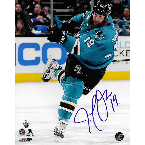 Joe Thornton Autographed San Jose Sharks 8X10 Photo (Shot)