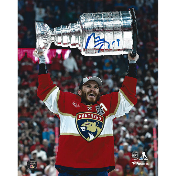 Matthew Tkachuk Autographed Florida Panthers 8X10 Photo (w/Cup)