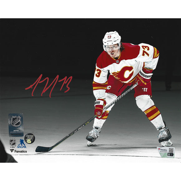 Tyler Toffoli Autographed Calgary Flames 8X10 Photo (B+W Background)