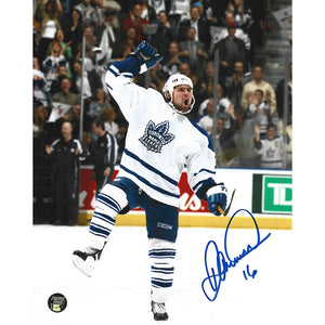 Darcy Tucker Autographed Toronto Maple Leafs 8X10 Photo (Fist Pump)