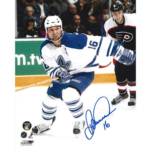 Darcy Tucker Autographed Toronto Maple Leafs 8X10 Photo (vs. Flyers)