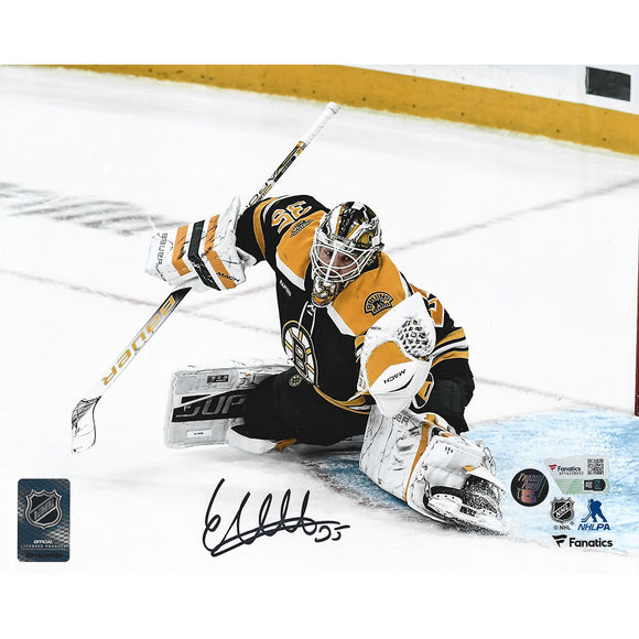 Linus Ullmark Autographed Boston Bruins 8X10 Photo