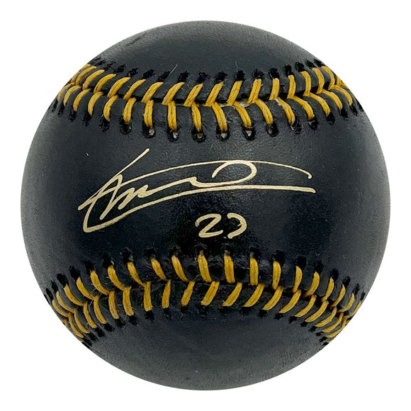 Vladimir Guerrero Jr. Autographed Rawlings OML Black Baseball