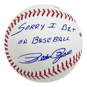 Pete Rose Autographed  Baseball w/"Sorry I Bet On Baseball"