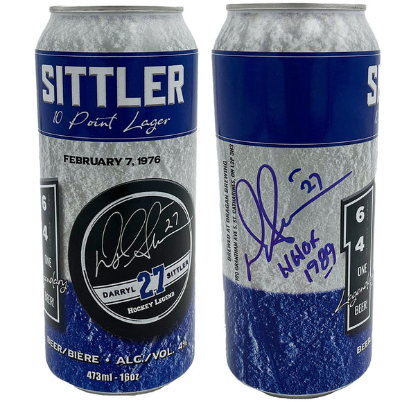 Darryl Sittler Autographed 10 Point Lager Beer Can