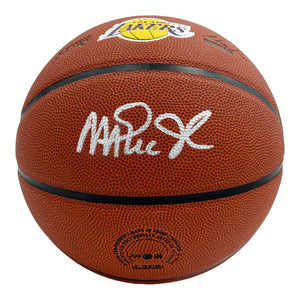 Magic Johnson Autographed Wilson Los Angeles Lakers Logo NBA Basketball