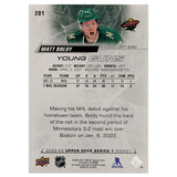 Matt Boldy Autographed 2022-23 Upper Deck Young Guns #201 Autographed Rookie Card
