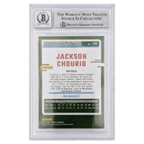 Jackson Chourio Autographed 2023 Donruss Baseball #106 RC Rookie Card - Beckett Auto Grade 10