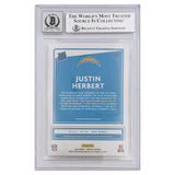 Justin Herbert Autographed Los Angeles Chargers 2020 Donruss Rated Rookie #303 Football Card AUTO GRADE 10