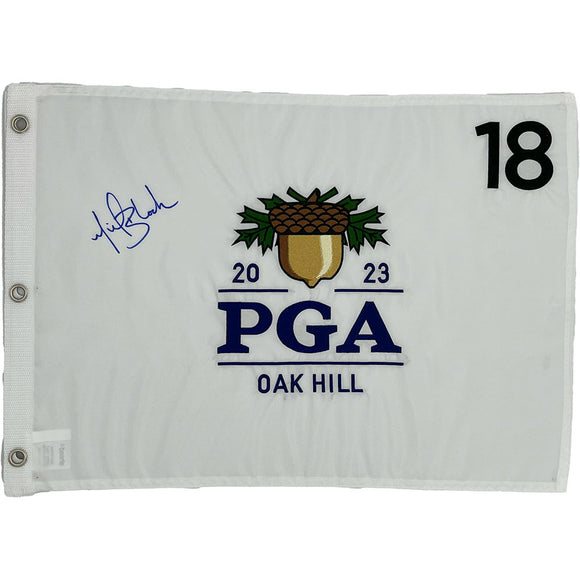 Michael Block Autographed 2023 Embroidered PGA Oak Hill Pin Flag