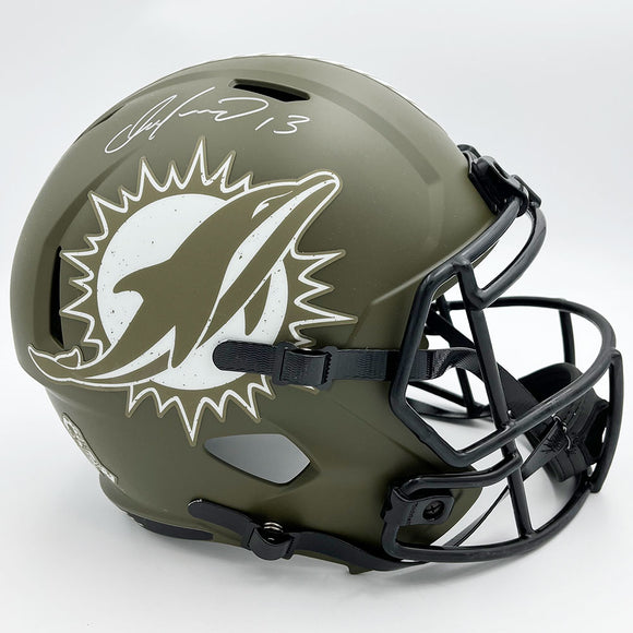 Dan Marino Autographed Miami Dolphins Salute to Service Replica Helmet – Frozen Pond