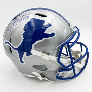 Barry Sanders Autographed Detroit Lions Throwback Replica Helmet