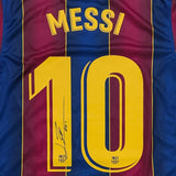 Lionel Messi Autographed 2020-21 FC Barcelona Replica Home Jersey