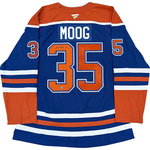 Andy Moog Autographed Edmonton Oilers Pro Jersey