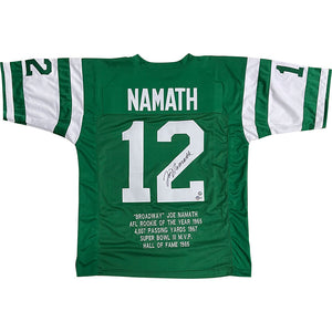 Joe Namath Autographed Replica Stat Jersey