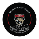 Sam Bennett Autographed Florida Panthers Official Game Puck