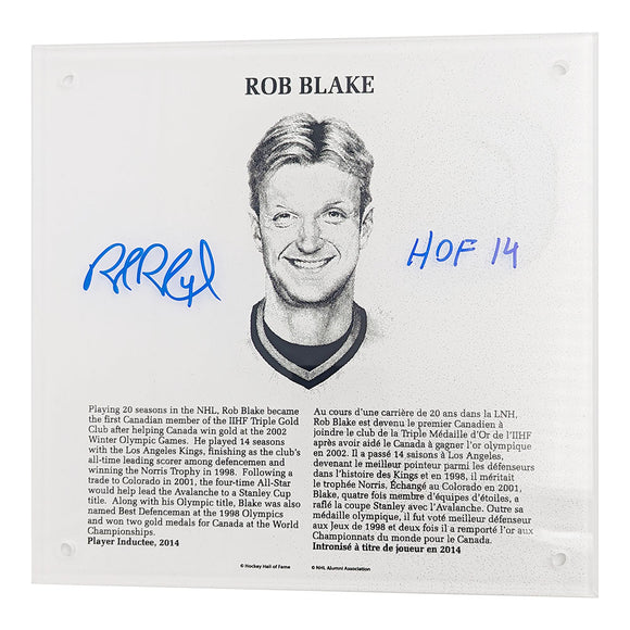 Rob Blake Autographed NHL Legends HOF Plaque