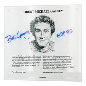 Bob Gainey Autographed NHL Legends HOF Plaque