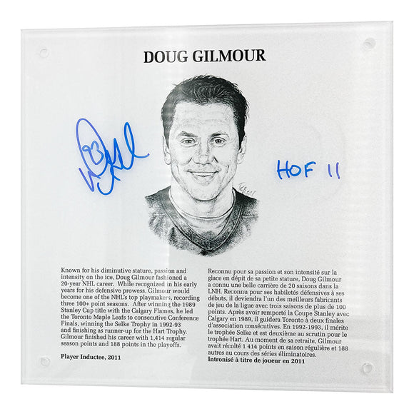 Doug Gilmour Autographed NHL Legends HOF Plaque