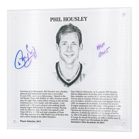 Phil Housley Autographed NHL Legends HOF Plaque