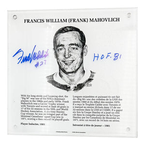 Frank Mahovlich Autographed NHL Legends HOF Plaque