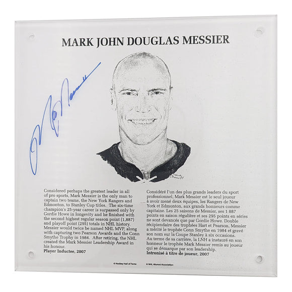 Mark Messier Autographed NHL Legends HOF Plaque