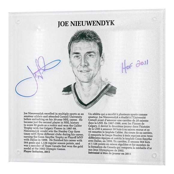 Joe Nieuwendyk Autographed NHL Legends HOF Plaque