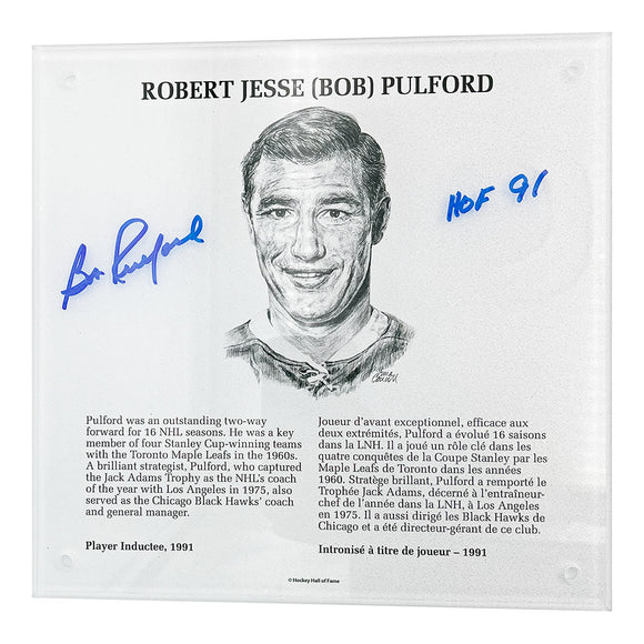 Bob Pulford Autographed NHL Legends HOF Plaque