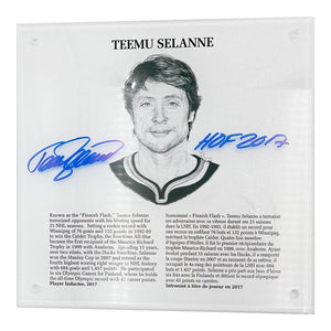 Teemu Selanne Autographed NHL Legends HOF Plaque – Frozen Pond